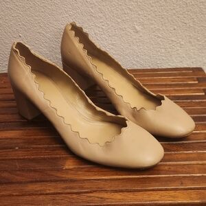 ChloéWomen's Lauren Scalloped Block Heel Pumps  Women’s Size EUR 38